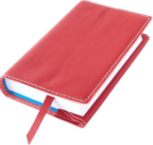 Variabilní kožený obal na knihu se záložkou - kůže červená